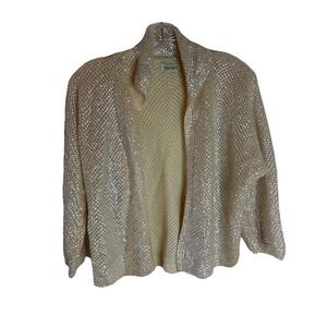 Neiman Marcus Iridescent Heavily Sequin Vintage Rare Crop Luxe Sweater Small/Med
